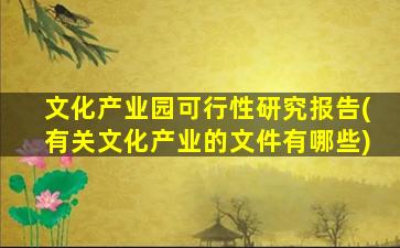 文化产业园可行性研究报告(有关文化产业的文件有哪些)