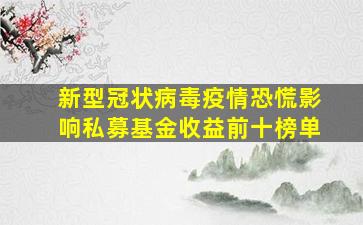 新型冠状病毒疫情恐慌影响私募基金收益前十榜单