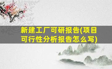 新建工厂可研报告(项目可行性分析报告怎么写)