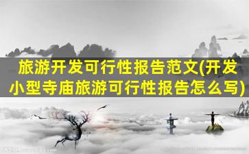 旅游开发可行性报告范文(开发小型寺庙旅游可行性报告怎么写)