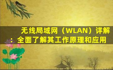无线局域网（WLAN）详解：全面了解其工作原理和应用
