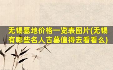 无锡墓地价格一览表图片(无锡有哪些名人古墓值得去看看么)