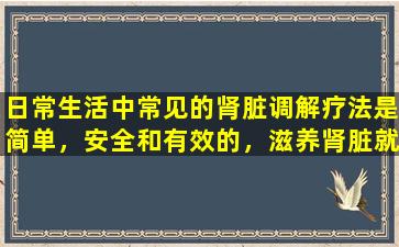 日常生活中常见的肾脏调解疗法是简单，安全和有效的，滋养肾脏就不再困难了。