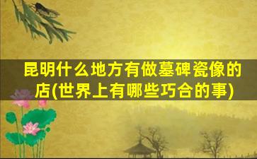 昆明什么地方有做墓碑瓷像的店(世界上有哪些巧合的事)