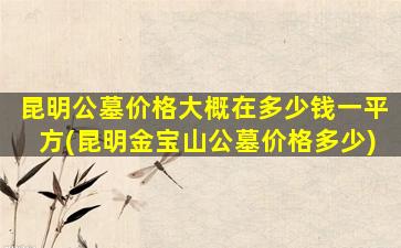 昆明公墓价格大概在多少钱一平方(昆明金宝山公墓价格多少)