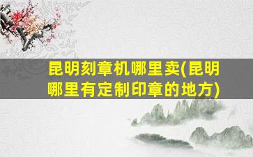 昆明刻章机哪里卖(昆明哪里有定制印章的地方)