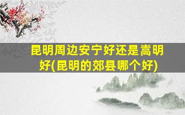 昆明周边安宁好还是嵩明好(昆明的郊县哪个好)