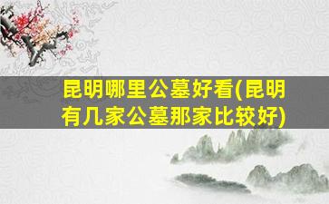 昆明哪里公墓好看(昆明有几家公墓那家比较好)