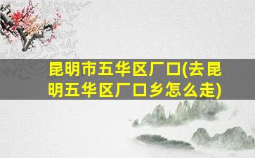 昆明市五华区厂口(去昆明五华区厂口乡怎么走)