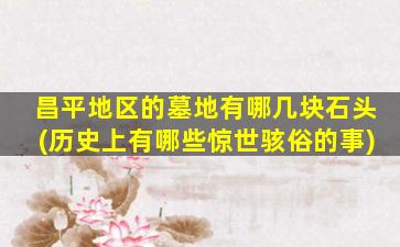 昌平地区的墓地有哪几块石头(历史上有哪些惊世骇俗的事)
