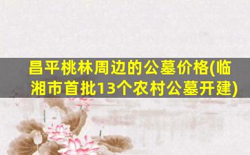 昌平桃林周边的公墓价格(临湘市首批13个农村公墓开建)