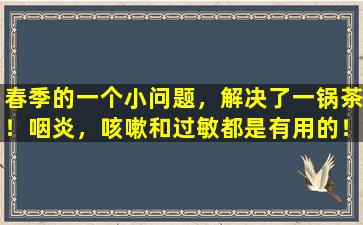 春季的一个小问题，解决了一锅茶！咽炎，咳嗽和过敏都是有用的！