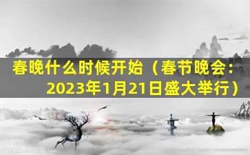 春晚什么时候开始（春节晚会：2023年1月21日盛大举行）