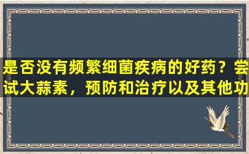 是否没有频繁细菌疾病的好药？尝试大蒜素，预防和治疗以及其他功能