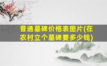 普通墓碑价格表图片(在农村立个墓碑要多少钱)