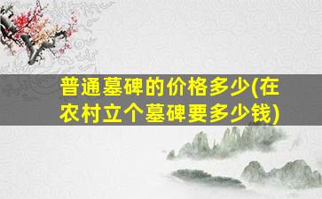 普通墓碑的价格多少(在农村立个墓碑要多少钱)