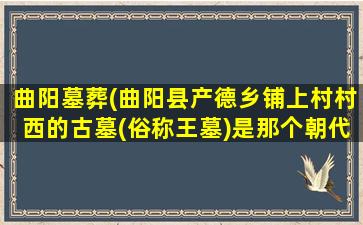 曲阳墓葬(曲阳县产德乡铺上村村西的古墓(俗称王墓)是那个朝代的是谁的墓)