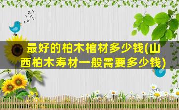 最好的柏木棺材多少钱(山西柏木寿材一般需要多少钱)