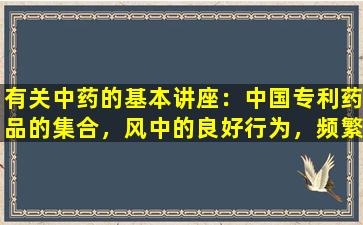 有关中药的基本讲座：中国专利药品的集合，风中的良好行为，频繁的疼痛，寒冷和热量很容易损害人体液体