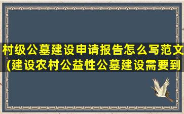 村级公墓建设申请报告怎么写范文(建设农村公益性公墓建设需要到民政局办理哪些手续)