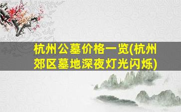 杭州公墓价格一览(杭州郊区墓地深夜灯光闪烁)