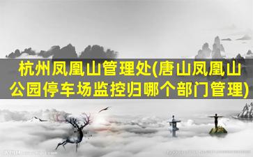 杭州凤凰山管理处(唐山凤凰山公园停车场监控归哪个部门管理)