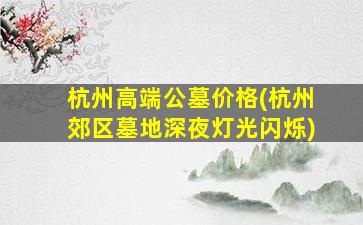 杭州高端公墓价格(杭州郊区墓地深夜灯光闪烁)
