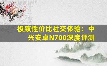 极致性价比社交体验：中兴安卓N700深度评测