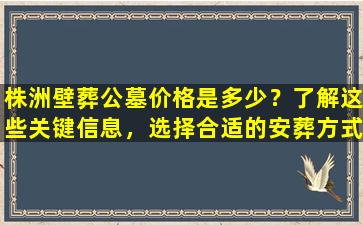 株洲壁葬公墓价格是多少？了解这些关键信息，选择合适的安葬方式