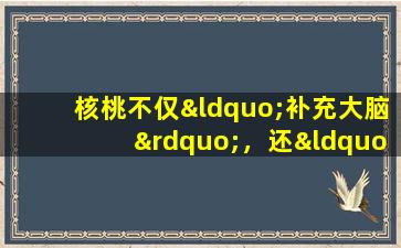 核桃不仅“补充大脑”，还“唤醒大脑”。中小学生最需要它，并拥有科学研究和证据。