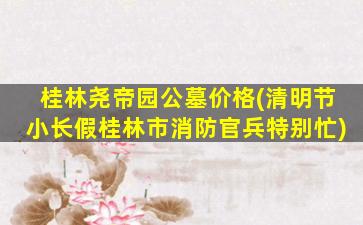 桂林尧帝园公墓价格(清明节小长假桂林市消防官兵特别忙)