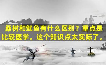 桑树和鱿鱼有什么区别？重点是比较医学。这个知识点太实际了。