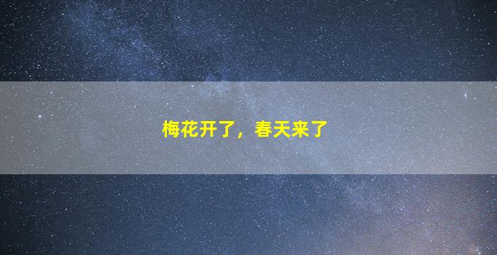 梅花开了，春天来了