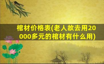 棺材价格表(老人故去用20000多元的棺材有什么用)