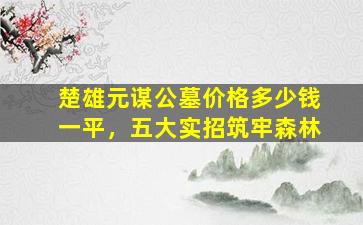 楚雄元谋公墓价格多少钱一平，五大实招筑牢森林