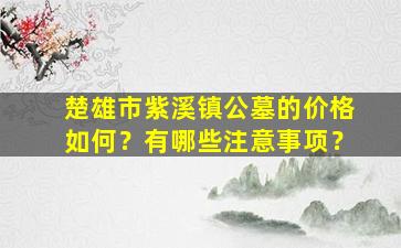 楚雄市紫溪镇公墓的价格如何？有哪些注意事项？