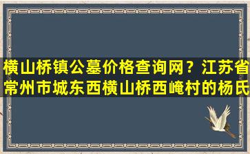 横山桥镇公墓价格查询网？江苏省常州市城东西横山桥西崦村的杨氏宗祠