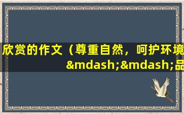 欣赏的作文（尊重自然，呵护环境——品味自然之美）