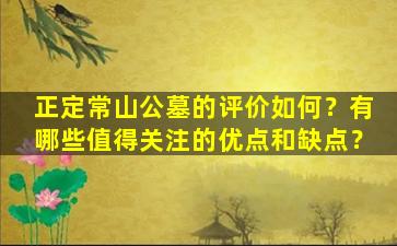 正定常山公墓的评价如何？有哪些值得关注的优点和缺点？