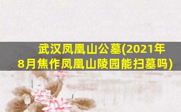 武汉凤凰山公墓(2021年8月焦作凤凰山陵园能扫墓吗)