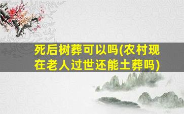 死后树葬可以吗(农村现在老人过世还能土葬吗)