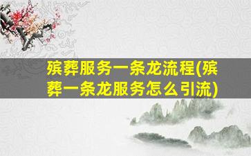 殡葬服务一条龙流程(殡葬一条龙服务怎么引流)