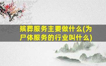 殡葬服务主要做什么(为尸体服务的行业叫什么)