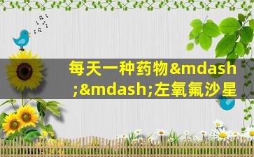 每天一种药物——左氧氟沙星