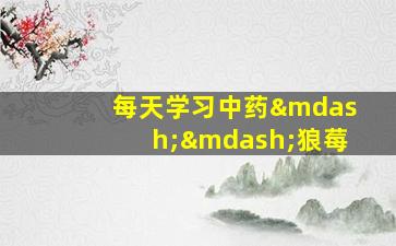 每天学习中药——狼莓