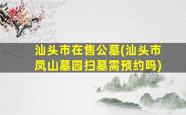 汕头市在售公墓(汕头市凤山墓园扫墓需预约吗)
