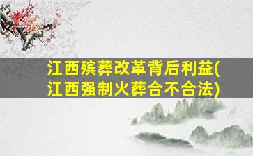 江西殡葬改革背后利益(江西强制火葬合不合法)