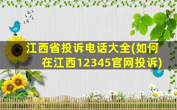 江西省投诉电话大全(如何在江西12345官网投诉)