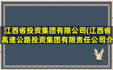 江西省投资集团有限公司(江西省高速公路投资集团有限责任公司介绍)