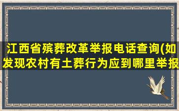 江西省殡葬改革举报电话查询(如发现农村有土葬行为应到哪里举报)